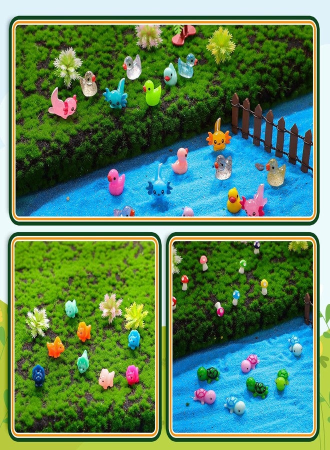 Barydat مجموعة باريدات من 100 قطعة من مجسمات الحيوانات الصغيرة المصنوعة من الراتنج، تشكيلة متنوعة من الحيوانات الصغيرة للاختباء، بط صغير، أكسولوتل، ديناصور، سلحفاة، مجسمات فطر، هدايا عيد الميلاد وعيد الفصح، ديكورات الحدائق، أعمال يدوية للحدائق. - Image 3